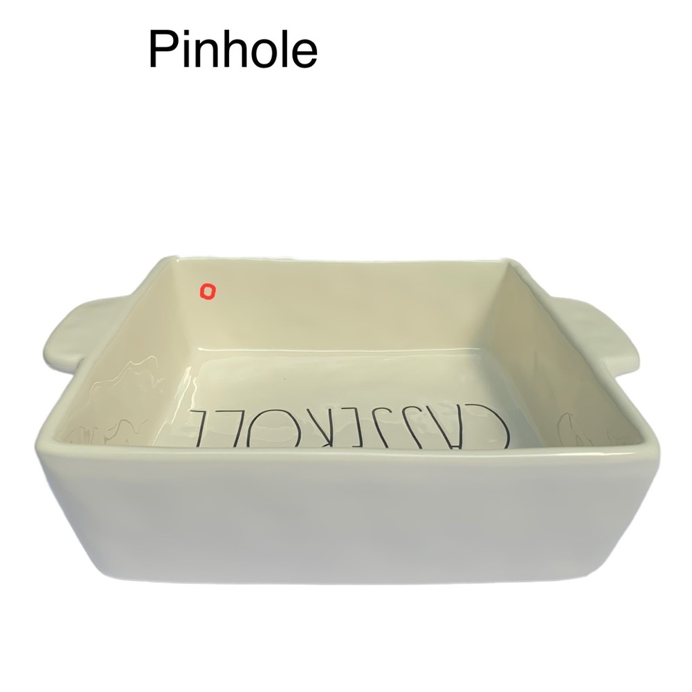 Rae Dunn CASSEROLE Baking Dish Pan White Black Large Letters Dimples NWT 2017 OG - Picture 7 of 15